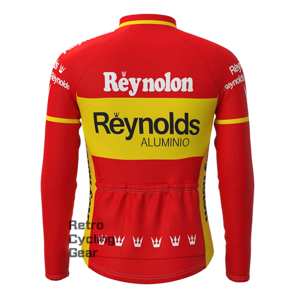 1990s Red Reynolds Fleece Retro Long Sleeves Jerseys